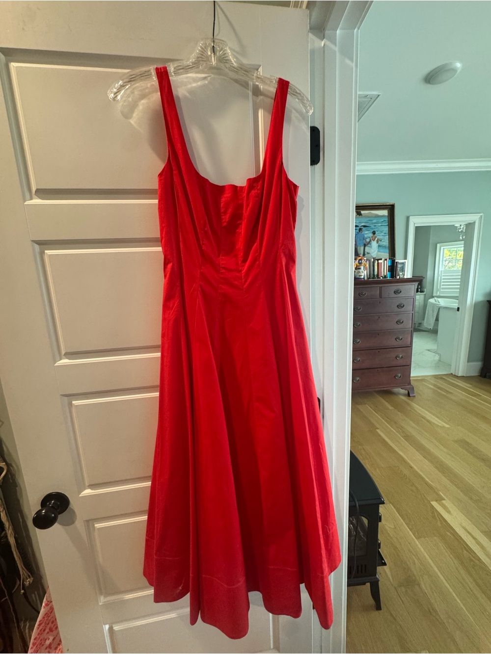 STAUD Wells Poplin Midi Dress 6